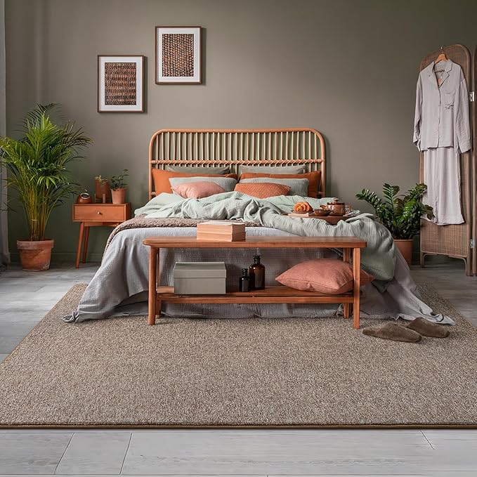 AROGAN Small Washable Area Rugs for Bedroom, 2×4 Runner Rug with Memory Foam for Hallway, Non Slip Fluffy Carpet Indoor Rug Runner for Kitchen, Bedside, Entryway Bathroom Home Decor, Matte Brown