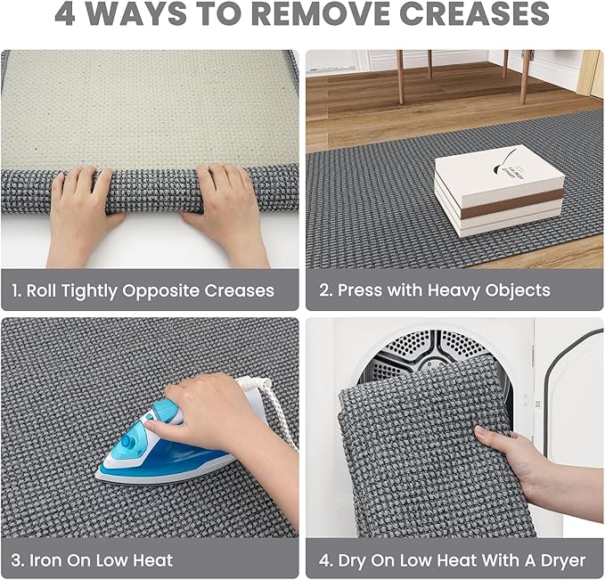 Braided Runner Rug 3x8 Ft Washable Runners for Hallways Non Slip Rubber Backed Kitchen Runners Cotton Entryway Runner Indoor, Woven Floor Carpet for Hall Kitchen Bedroom, Dark Grey/Grey