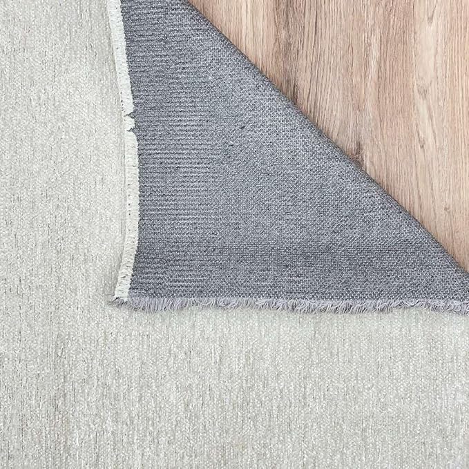 Alfa Rich 7x10 White Washable Area Rugs for Living Room Bedroom Kitchen Cotton Decor Rug