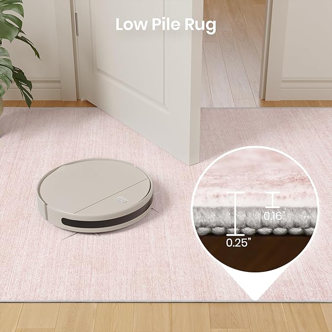 Valenrug Washable Rugs 6x9 - Non Slip 6x9 Area Rugs for Living Room, Stain Resistant Area Rugs for Bedroom, Foldable Machine Washable Area Rug(6'x9', Light Pink)