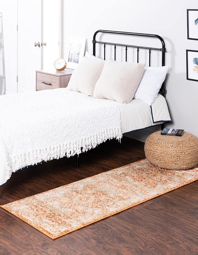Unique Loom Isabella Collection Area Rug - Adjani (2' 7" x 10' Runner, Rust Red/ Black)