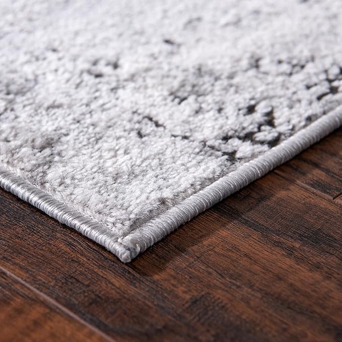 Rugs.com Leipzig Collection Rug – 10x13 Gray Low-Pile Rug Perfect for Living Rooms, Large Dining Rooms, Open Floorplans