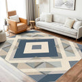 Geometric Rug, Washable 3x5 Rug for Living Room, Modern Abstract Patterned Indoor Carpet, Geometric Decor for Home, Bedroom, Soft Non Slip Thin Design FER94