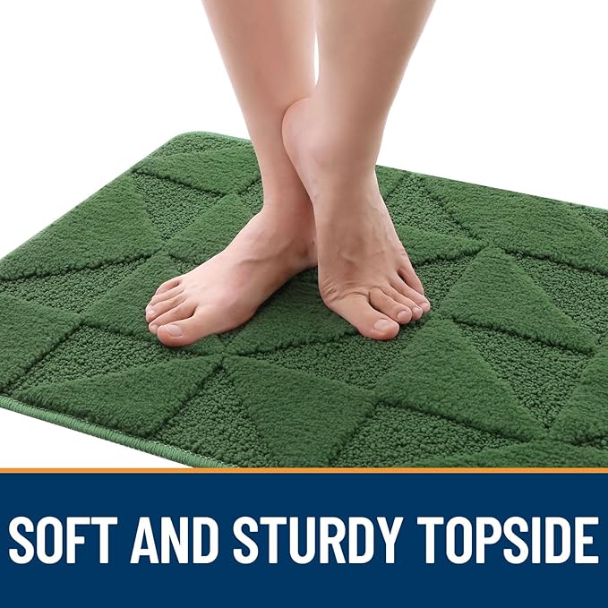OLANLY Door Mats Indoor, Non-Slip, Absorbent, Dirt Resist, Entrance Washable Mat, Low-Profile Inside Entry Doormat for Entryway (32x20 inches, Green)