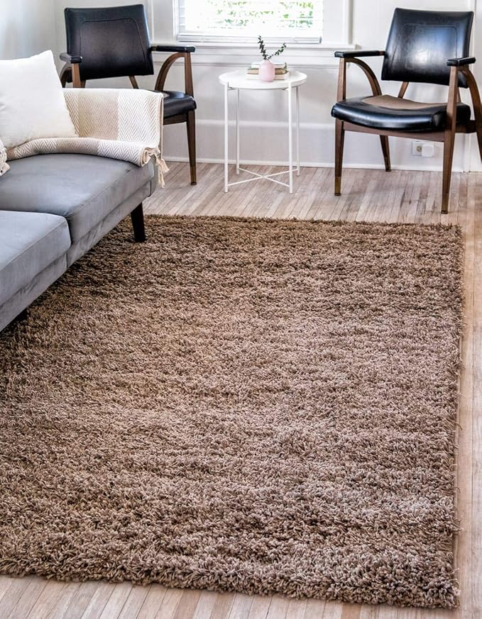 Unique Loom Solid Shag Collection Area Rug (2' 2" x 3' 1" Rectangle, Sandy Brown)