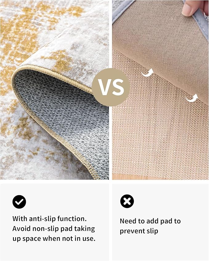 ILANGO 5 x 7 Area Rug for Living Room Bedroom Washable Rugs with Non Slip Backing High Traffic Indoor Carpet for Dining Room Dorm Non-Shedding & Fade Resistant Modern Rugs