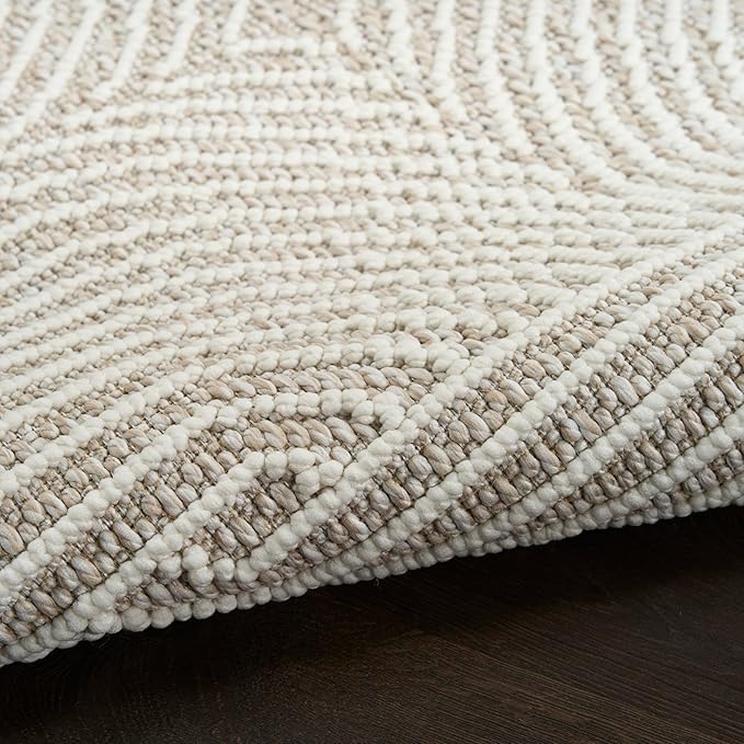 Nourison Home Textured Home Beige Ivory 3'11" x 5'11" Area Rug - Easy Clean, Non Shedding, Bed Room, Living Room, Dining Room, Kitchen (4' x 6')