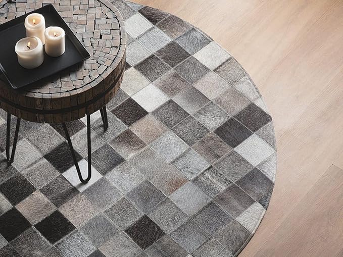 Round Area Rug – Soft Modern Carpet for Living Room, Bedroom, Entryway – Non-Slip Durable Floor Mat for Home Décor (Grey_6X6)