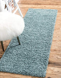 Unique Loom Solid Shag Collection Area Rug (2' 2" x 6' 7" Runner Light Slate Blue)