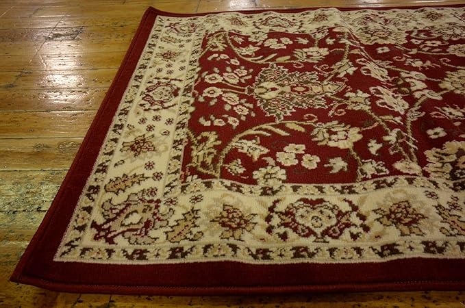Unique Loom Sialk Hill Collection Area Rug - Washington (2' 11" x 16' 5" Runner Burgundy/Cream)
