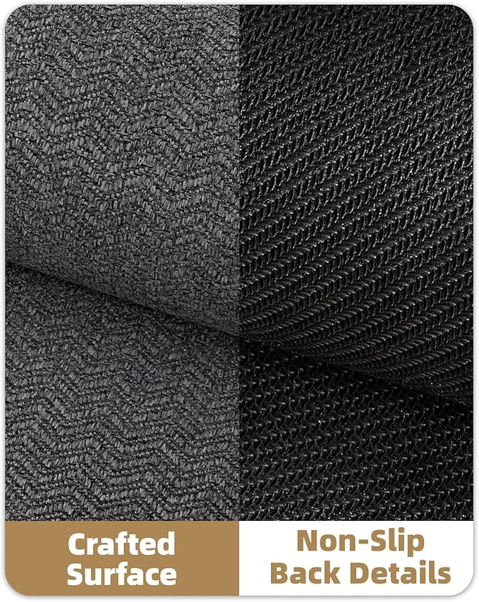 Color&Geometry Large Front Door Mat Indoor Entrance, 24"X48" Indoor Mats for Entryway Non Slip Rubber Backed, 2x4 Dirt Trapper Double Door Mat Washable, Charcoal Grey (Rolled-up NO Creases)