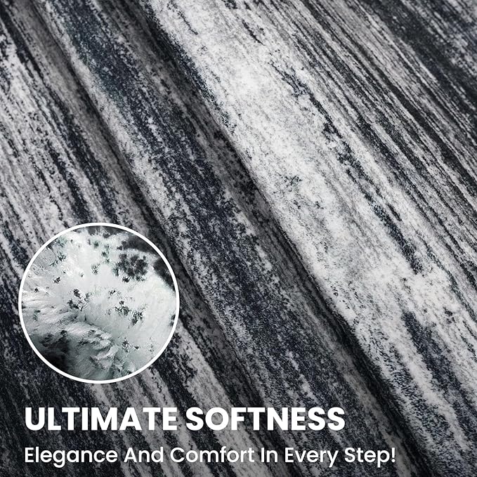 2x3 Modern Abstract Rug for Entryway, Black Super Soft Small Area Rug, Washable Non-Slip Kitchen Rugs, Low-Pile Mat Carpet for Bedside, Indoor Door Mat