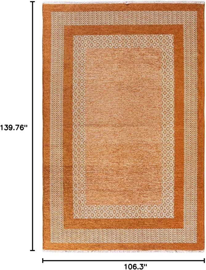 Alfa Rich 9x12 Burnt Orange Area Rugs for Living Room Bedroom Decor Cotton Washable Pet Friendly