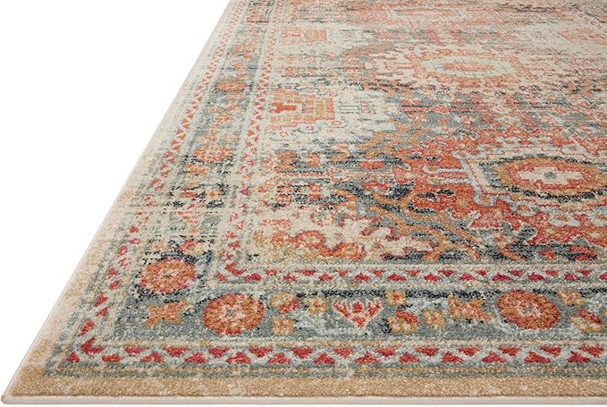Loloi Jocelyn Collection JOC-03 Mist/Multi 6'-7" x 9'-7" .38" Thick Area Rug