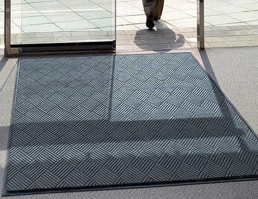 WaterHog Diamond | Commercial-Grade Entrance Mat with Rubber Border – Indoor/Outdoor, Quick Drying, Stain Resistant Door Mat (Bluestone, 3' x 10')