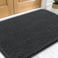 OLANLY Dog Door Mat for Muddy Paws 32x20, Absorbs Moisture and Dirt, Absorbent Non-Slip Washable Doormat, Quick Dry Chenille Mud Mat for Dogs, Entry Indoor Entryway Carpet for Inside Floor, Dark Grey