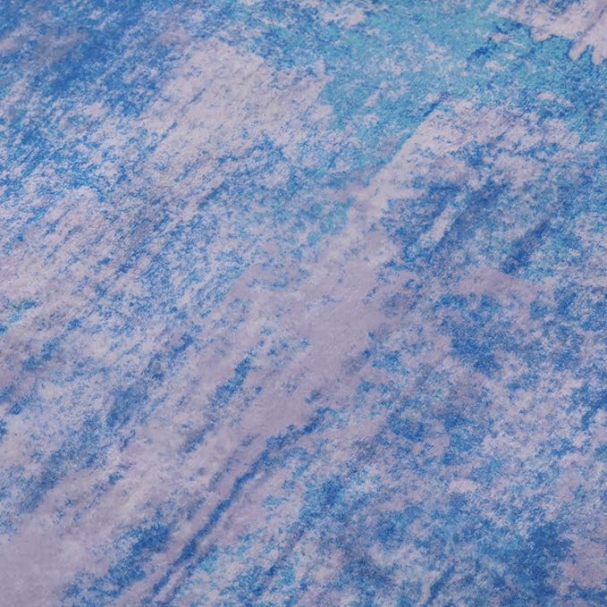 6x9 Abstract Area Rugs for Living Room, Modern Washable Indoor Rug for Bedroom, Thin Soft Large Non-Slip Carpet for Dining Room Home Office Farmhouse Decor - Abstract Blue Purple