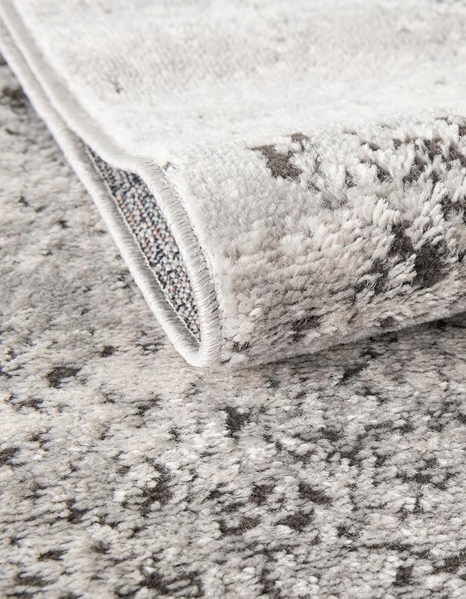Rugs.com Leipzig Collection Rug – 10x13 Gray Low-Pile Rug Perfect for Living Rooms, Large Dining Rooms, Open Floorplans