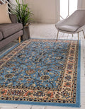 Unique Loom Sialk Hill Collection Area Rug - Washington (9' x 12' Rectangle Light Blue/Navy Blue)