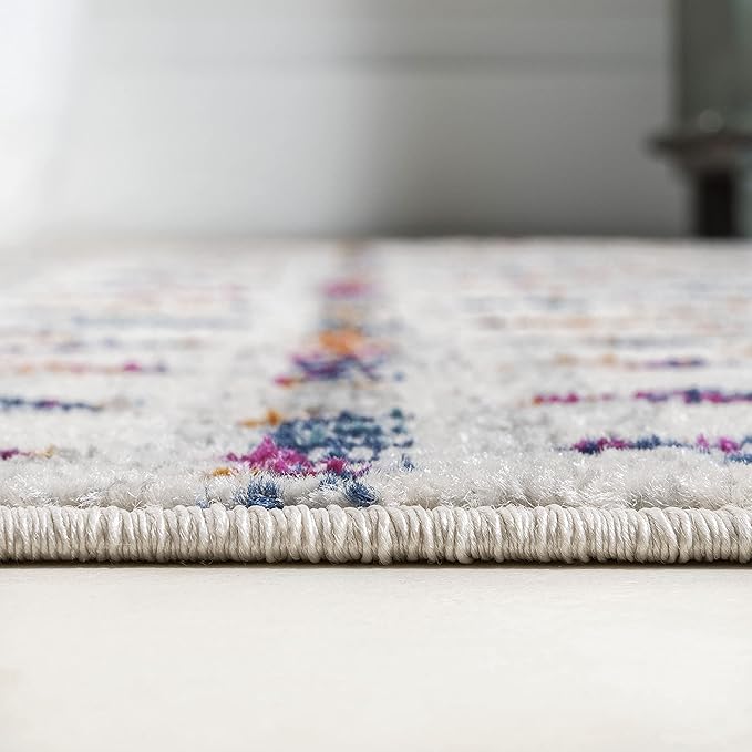 JONATHAN Y Boho Vintage Diamond Cream/Multi Indoor Area Rug 8X10 ft, Moroccan Hype for Living Room, Bedroom, Kitchen, Office, Easy-Cleaning, High Traffic, Pet-Friendly, Non-Shedding (MOH101H-8)