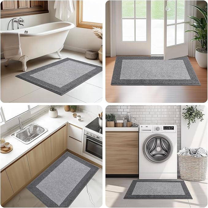 Machine Washable Runner Rug 32" x 96", Non Slip Kitchen Mat for Floor, Absorbent Entryway Rug for Kitchen, Bedroom, Living Room, Hallway, Door (Roll Packing)