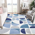 MUJOO Blue Rug Boho Washable,6x9 Area Rugs for Living Room Bedroom Dining Room,Large Throw Floor Carpet Non Slip Soft Modern Abstract Navy Blue