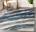 LUXE WEAVERS Lagos Collection 7983 Blue 9x12 Art Deco Area Rug