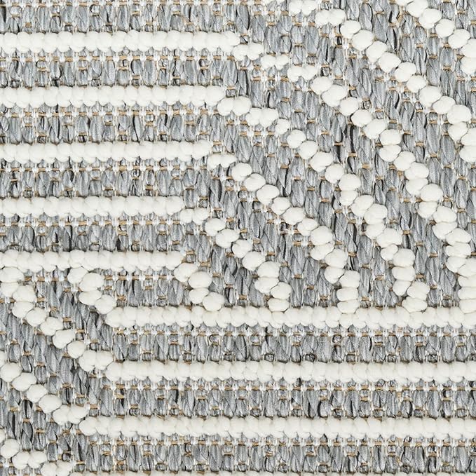 Nourison Home Textured Home Charcoal Ivory 2'3" x 7'6" Area Rug - Easy Clean, Non Shedding, Bed Room, Living Room, Dining Room, Kitchen (8' Runner)