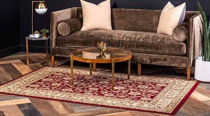 Unique Loom Voyage Collection Traditional Oriental Classic Intricate Design Area Rug (10' 0 x 14' 0 Rectangular, Red/Gold)