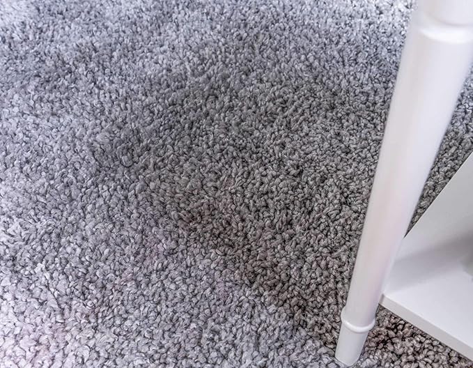 Unique Loom Davos Shag Collection Area Rug - Solid (2' 7" x 10' Runner, Sterling)