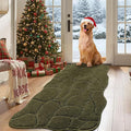 Large Dog Door Mat for Muddy Paws, 22x47 Absorbent Dirt Trapper Long Door Mat, Non-Slip Washable Mud Mat for Dogs, Polyester Microfiber Soft Pet Rug for Entryway, Mud Dog Paws, Patio (Olive Green)