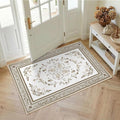 SOULFUL Medium Pile 2x3 Entryway Rug - Cozy Soft Underfoot Small Area Rug - Brown Boho Floral - Washable Non-Slip - Perfect for Hallway Kitchen Bedroom Bathroom Indoor Entrance