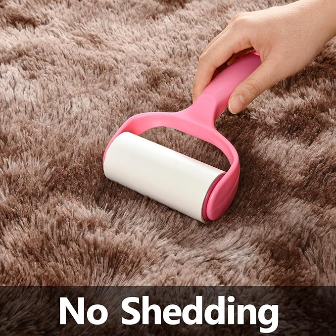 Large Shag Area Rugs 6 x 9, Tie-Dyed Plush Fuzzy Rugs for Living Room, Ultra Soft Fluffy Furry Rug for Bedroom, Indoor Carpet Nursery Rugs for Kids Room Home Decor, Coffee