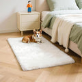 2x3 Solid Fluffy White Area Rug – Washable, Durable, Small Bedroom Rug, Non-Slip High Pile Shag Rugs for Living Room, Bedroom, Bedside, Dorms,Grils Rooms, Kids Room, Soft Indoor Floor Carpet