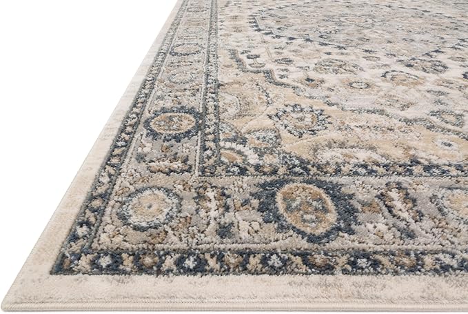 Loloi Teagan Collection TEA-01 Natural/Lt. Grey 2'-8" x 4' Accent Rug, Large, Soft Neutral Rug, High-Traffic for Living Room, Bedroom, Home Office, Dining Area