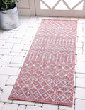 Unique Loom Outdoor Trellis Collection Area Rug - Tribal Trellis (2' x 6' 1" Runner, Rust Red/ Ivory)