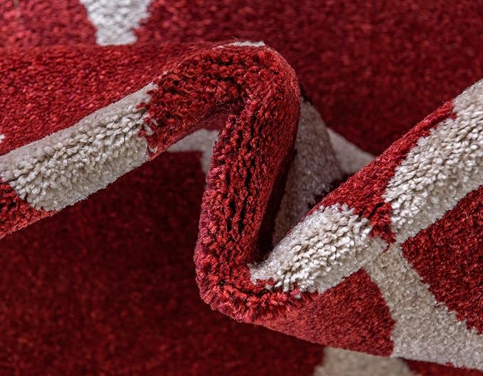 Rugs.com Lattice Collection Rug – 3' x 5' Dark Terracotta Medium Rug Perfect for Entryways, Kitchens, Breakfast Nooks, Accent Pieces