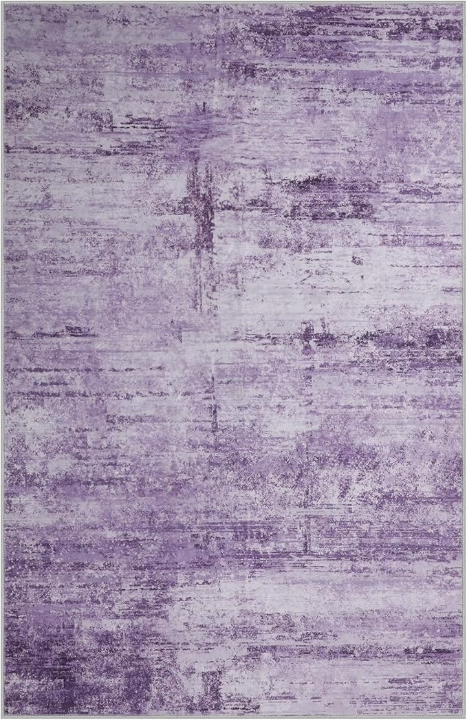 Abstract 8x10 Area Rug for Living Room Dining Room Home Office Bedroom Purple Grey