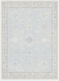 RUGGABLE Washable Vintage Area Rug – Verena Soft Blue 5x7, Stain-Resistant, Non-Slip – Medium Machine Washable Rugs for Living Room, Bedroom, Hallway, Entryway & Office–with Cushioned Pad