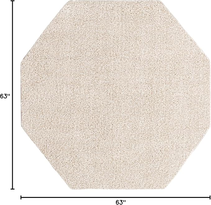 Unique Loom Solo Collection Area Rug - Calabasas (5' 3" Octagon, Ivory)