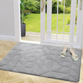OLANLY Door Mats Indoor, Non-Slip, Absorbent, Dirt Resist, Entrance Washable Mat, Low-Profile Inside Entry Doormat for Entryway (48x32 inches, Grey)