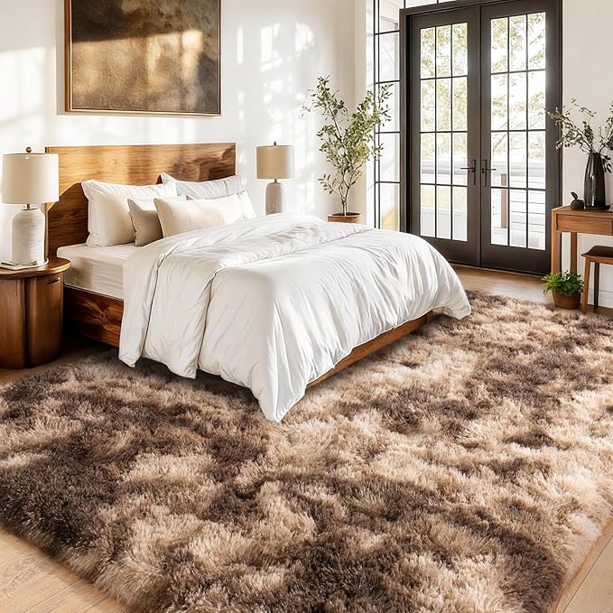 Fluffy Rug for Living Room, Furry Carpet for Teen, Shaggy Carpet for Nursery Room, Hot Pink Fuzzy Plush Rug for Dorm, Shag Rug 9x12 Feet
