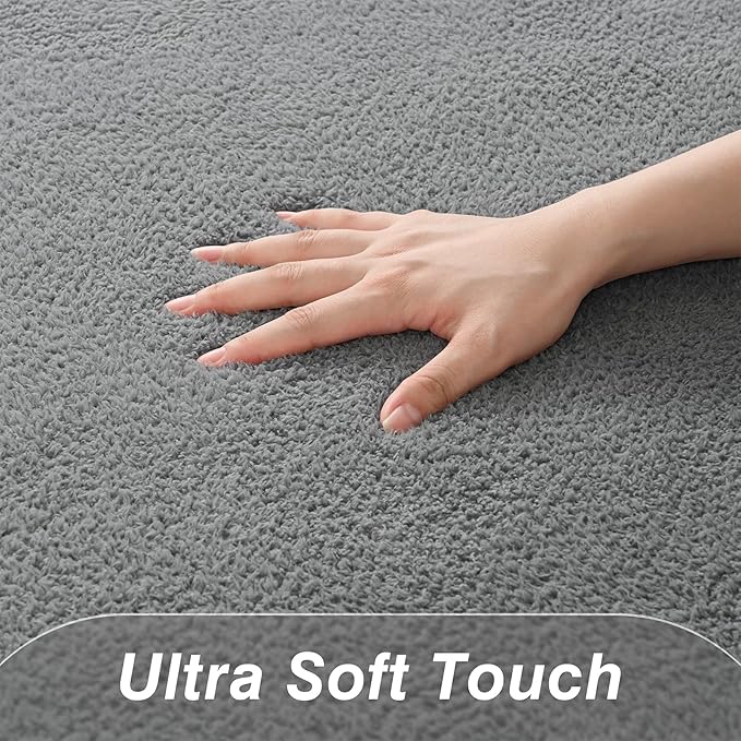 Large Area Rugs for Living Room Bedroom, 5 x 8 Ft Non-Slip Modern Area Rug, Soft Thickened Memory Foam Rug, Comfy Minimalist Indoor Carpet for Boys Girls Room Nursery Dorm Home Decor, Grey