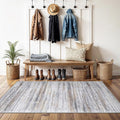 3x5 Area Rug Non-Slip: Washable Rugs for Hallway Entryway Kitchen Living Room Bedroom - Easy-to-Clean Stain and Water Resistant Carpet - Soft Low-Pile Throw Mat Beige Grey