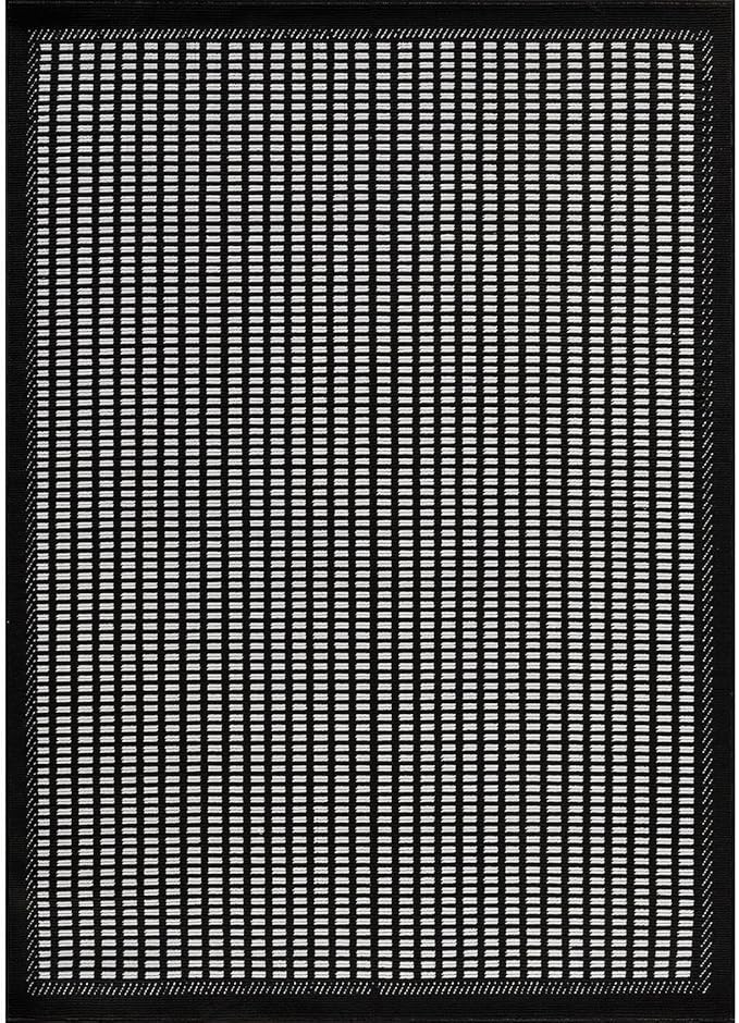Beverly Rug Micro Loop Area Rug Black/White 8x10 Geometric Modern Luxury Zebra Durable Soft Indoor Rugs for Living Dining Room Office Stain Resistant Non Shedding Casual Indoor Carpet 8 x 10