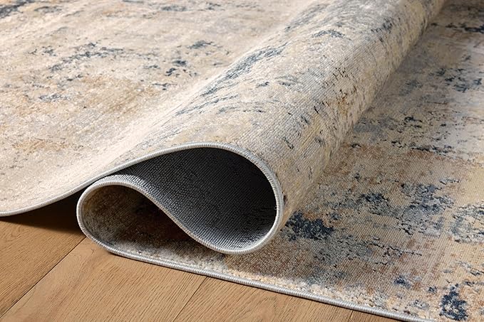 Loloi Teagan Collection TEA-06 Sand/Mist 11'-6" x 15' Area Rug, Large, Soft Neutral Rug, High-Traffic for Living Room, Bedroom, Home Office, Dining Area