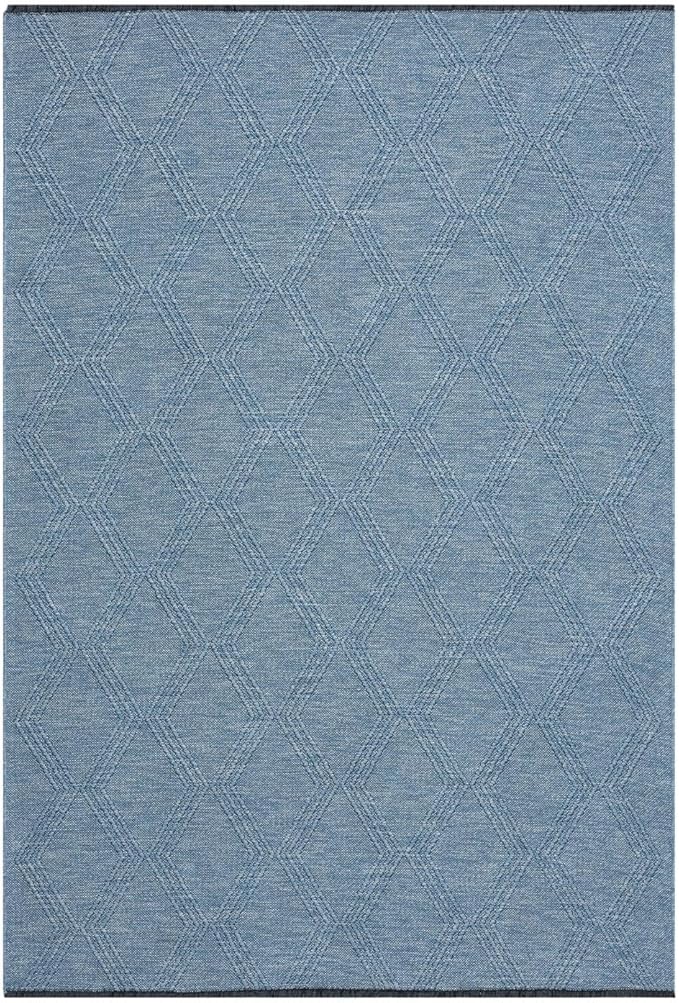 LUXE WEAVERS Modern Farmhouse Blue 6x9 Washable Area Rug, Anti-Slip Diamond Pattern Carpet
