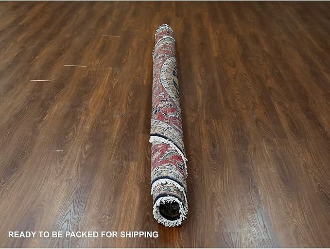 Power Black Hand Knotted All Over Pattern Pure Wool Round Oriental Rug (10'x10')