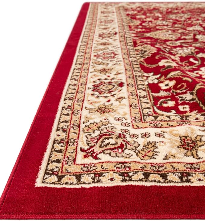 Unique Loom Sialk Hill Collection Area Rug - Washington (4' Square Burgundy/Cream)