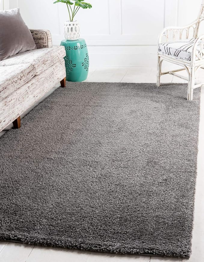Unique Loom Solo Collection Area Rug - Calabasas (7' 10" x 10' Rectangle, Gray)